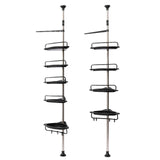 Rustproof Shower Corner for Bathroom Bathtub Storage Organizer for Shampoo Accessories 4-Tier Adjustable Shelves with Tension