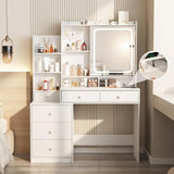 Makeup Vanity Furniture With Mirror Makeup Desk With Led Lighted Mirror in 3 Colors White for Bedroom Air Dresser Dressing Table