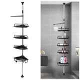 Rustproof Shower Corner for Bathroom Bathtub Storage Organizer for Shampoo Accessories 4-Tier Adjustable Shelves with Tension