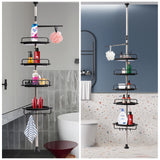 Rustproof Shower Corner for Bathroom Bathtub Storage Organizer for Shampoo Accessories 4-Tier Adjustable Shelves with Tension