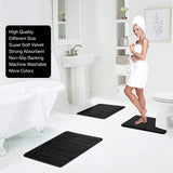 1/2/3Pieces Memory Foam Bath Mat Sets 40x60CM/50x80CM/50x60CM U-Shaped Water Absorption Toilet Mat for Bathroom Rugs Foot Mat