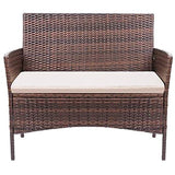 Patio Furniture 4 Pieces Conversation Sets Outdoor Wicker Rattan Chairs Garden Backyard Balcony Porch Poolside loveseat with