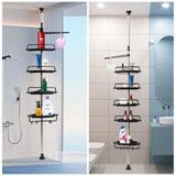 Rustproof Shower Corner for Bathroom Bathtub Storage Organizer for Shampoo Accessories 4-Tier Adjustable Shelves with Tension