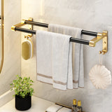 Black Gold Aluminum Bathroom Accessories Hardware Set Towel Bar Rail Paper Holder Robe Hook Bath Rack Hanger Shelf Toilet Brush