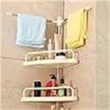 Rustproof Shower Corner for Bathroom Bathtub Storage Organizer for Shampoo Accessories 4-Tier Adjustable Shelves with Tension